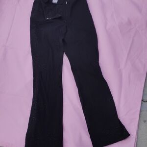 Cache Black Embellished Flare Pants